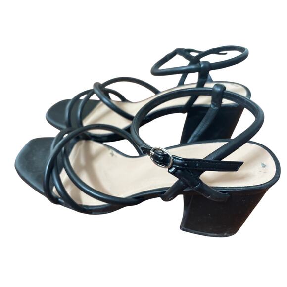 Black Strappy Block Heel Sandals - Womens Size 9 - Francesca's - Great Condition - Picture 1 of 4